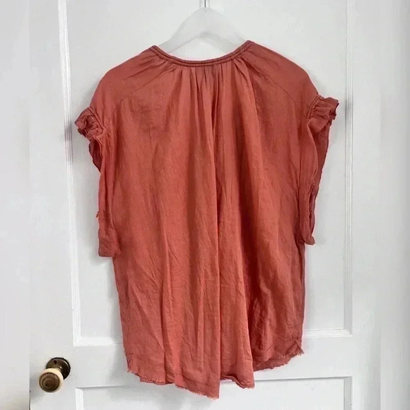 Bimba Y Lola Boho Peasant Coral Blouse - Picture 3 of 3